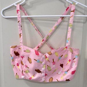 Pastel Ice Cream Crop Top Handmade